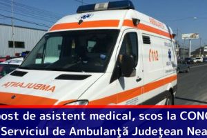 Un post de asistent medical, scos la CONCURS de Serviciul de Ambulanţă Judeţean Neamţ