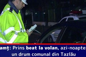 Neamţ: Prins beat la volan, azi-noapte, pe un drum comunal din Tazlău