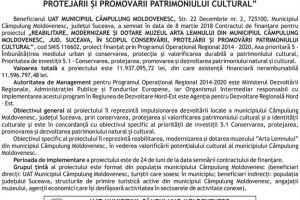 Anunţ începere proiect „REABILITARE, MODERNIZARE ŞI DOTARE MUZEUL ARTA LEMNULUI DIN ...