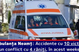 Ambulanţa Neamţ: Accidente cu 10 victime şi un conflict cu 4 răniţi, în acest weekend