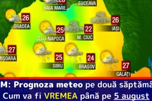 ANM: Prognoza meteo pe două săptămâni. Cum va fi VREMEA până pe 5 august