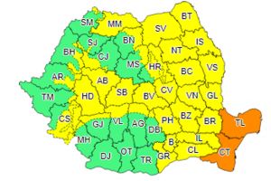 Cod galben de ploi în Harghita