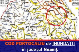 COD PORTOCALIU de INUNDAȚII în judeţul Neamţ
