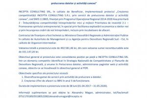 Comunicat de presa:Lansarea proiectului Cresterea competitivitatii INCEPTACONSULTINGS.R.L. prinserviciide prelucrarea datelor si activitati conexe 