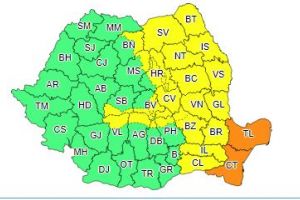 Acertizarile de vreme rea, actualizate de ANM. Judetele Constanta si Tulcea raman sub cod portocaliu de ploi abundente 