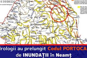 Hidrologii au prelungit Codul PORTOCALIU de INUNDAȚII în Neamţ