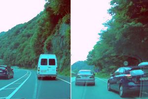 VIDEO – Nesimţit şi inconştient – Depăşiri după cum îl taie capul, pe Valea Oltului