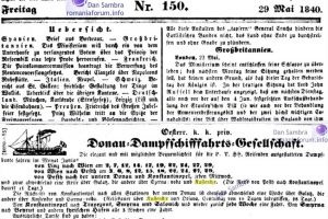 1840 Mai 28 DDSG Kustendje