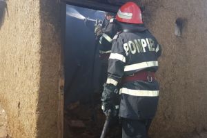Incendiu violent in localitatea Baia, judetul Tulcea. Pompierii ISU Delta, chemati in ajutor (galerie foto)