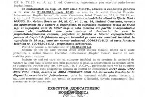 Licitatie publica organizata de B.E.J. 