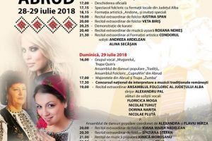 Festivalul Naţional de Folclor „Inimi fierbinţi în Ţara de Piatră” Abrud – concurs de interpretare vocală a muzicii tradiţionale româneşti pentru tineri interpreţi