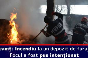 Neamţ: Incendiu la un depozit de furaje. Focul a fost pus intenţionat