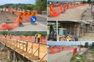 FOTO: Lucrări de reabilitare în valoare de peste 2,2 milioane de lei, la Podul Vezii din Blaj. Autorităţile speră ca până la sfârşitul acestui an să fie finalizate covorul rutier şi trotuarele