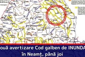 O nouă avertizare Cod galben de INUNDAȚII în Neamţ, până joi