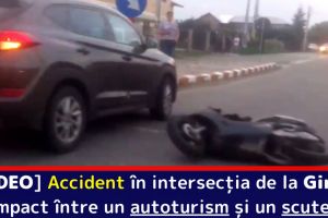 [VIDEO] Accident în intersecţia de la Girov. Impact între un autoturism şi un scuter
