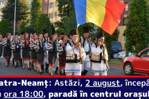 Piatra-Neamţ: Astăzi, 2 august, începând cu ora 18:00, paradă în centrul oraşului