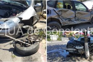 Stalp rupt: Accident rutier in Constanta. Un copil de trei ani a fost ranit (galerie foto+video)   