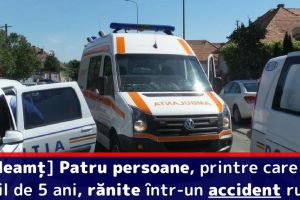 [Neamţ] Patru persoane, printre care un copil de 5 ani, rănite într-un accident rutier