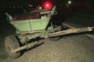 Căruţă nesemnalizată, lovită în plin azi noapte, lângă Curtea de Argeş. Căruţaşul, în comă