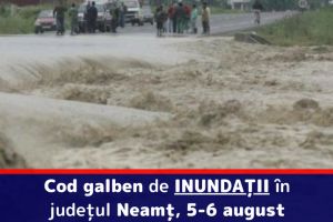 Cod galben de INUNDAȚII în judeţul Neamţ, 5-6 august