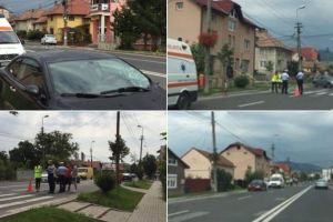 FOTO: Accident rutier în Alba Iulia: Bărbat lovit de o maşină, pe o trecere de pietoni de pe Calea Moţilor