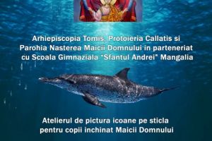 Atelierul de pictura icoane pe sticla la biserica Nasterea Maicii Domnului din Mangalia