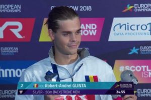 Robert Glinţă, locul patru la Europene, la 100 m spate
