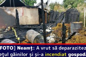 [FOTO] Neamţ: A vrut să deparaziteze coteţul găinilor şi şi-a incendiat gospodăria
