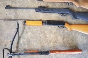 Arme deţinute ilegal, descoperite în urma unei percheziţii