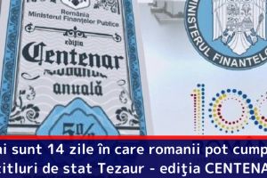 Mai sunt 14 zile în care romanii pot cumpăra titluri de stat Tezaur – ediţia CENTENAR