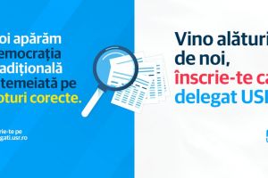 REFERENDUM: Până pe 3 octombrie, ora 15:00, vă puteţi înscrie pe listele de delegaţi USR. Activitatea este remunerată
