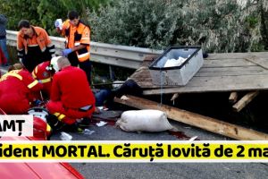 Neamţ: Accident MORTAL. Căruţă spulberată de două maşini