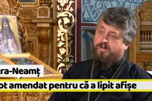 Neamţ: Preot din Piatra-Neamţ, amendat pentru că a lipit afişe pro-referendum în scările de bloc