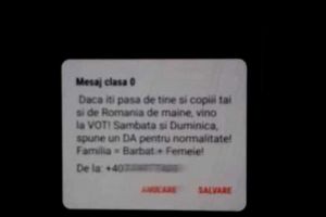 E normal? Mesaje de alertă pe mobil pentru „salvarea familiei” la Referendum