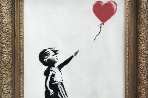 O pictură semnată de Bansky s-a autodistrus imediat ce a fost vândută cu 1 milion de lire ...