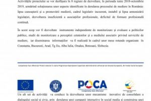 Comunicat de presa: Conferinta de prezentare a proiectului Medierea – politica publica eficienta in dialogul civic