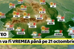 METEO: Cum va fi VREMEA până pe 21 octombrie. Prognoza meteo pe două săptămâni