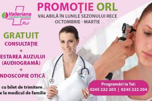 Audiogramă şi endoscopie optică, gratuit la Centrul Medical pentru Sănătate VallerianaMed