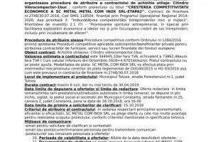 ANUNT DE PARTICIPARE LA LICITATIE