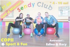 La Sendy Club, antrenamente pentru copii între 4 şi 10 ani, începând din 15 octombrie!