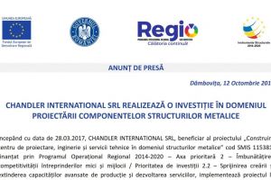REGIO: Chandler International – Anunt de presa
