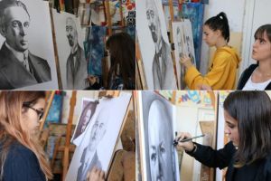 Proiect de Centenar, la Alba Iulia: 100 de chipuri ale Unirii din 1918 – Portrete realizate de elevii Liceul de Arte Plastice „Regina Maria“, coordonaţi de profesorul Gheorghe Urdea