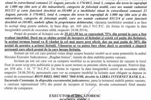 Licitatie publica organizata de B.E.J. 