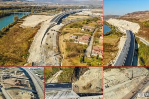 FOTO, VIDEO. ”Furnicar” de muncitori şi utilaje pe Autostrada A 1, Bucureşti – Nădlac, tronsonul Lugoj-Deva (lotul IV) pentru conectarea viitorului nod rutier de la Șoimuş şi executarea lucrărilor din Dealul Liliecilor