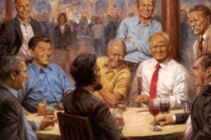 Tabloul cu Donald Trump alături de cei ZECE preşedinţi REPUBLICANI expus la Casa Albă a ÎNCINS social media: Este un kitschy