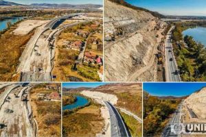 FOTO, VIDEO Autostrada A1: Mobilizare puternică la conexiunea cu nodul Șoimuş de pe tronsonul Lugoj-Deva, lotul 4