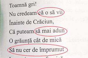 Acuzaţii ale unei învăţătoare din Petroşani: „Balada unui greier mic” de Topîrceanu, „masacrată” în manualul de clasa a II-a