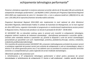 Anunt incepere proiect  – SC Gecodent SRL
