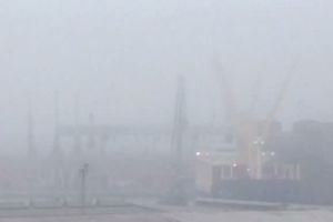 Constanta. Este ceata densa la malul marii. Doua porturi maritime la Marea Neagra au fost inchise 