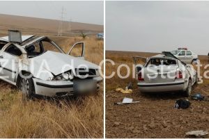 Accident rutier grav in judetul Constanta. Auto rasturnat. Victima, un tanar de 28 de ani, este resuscitata   
